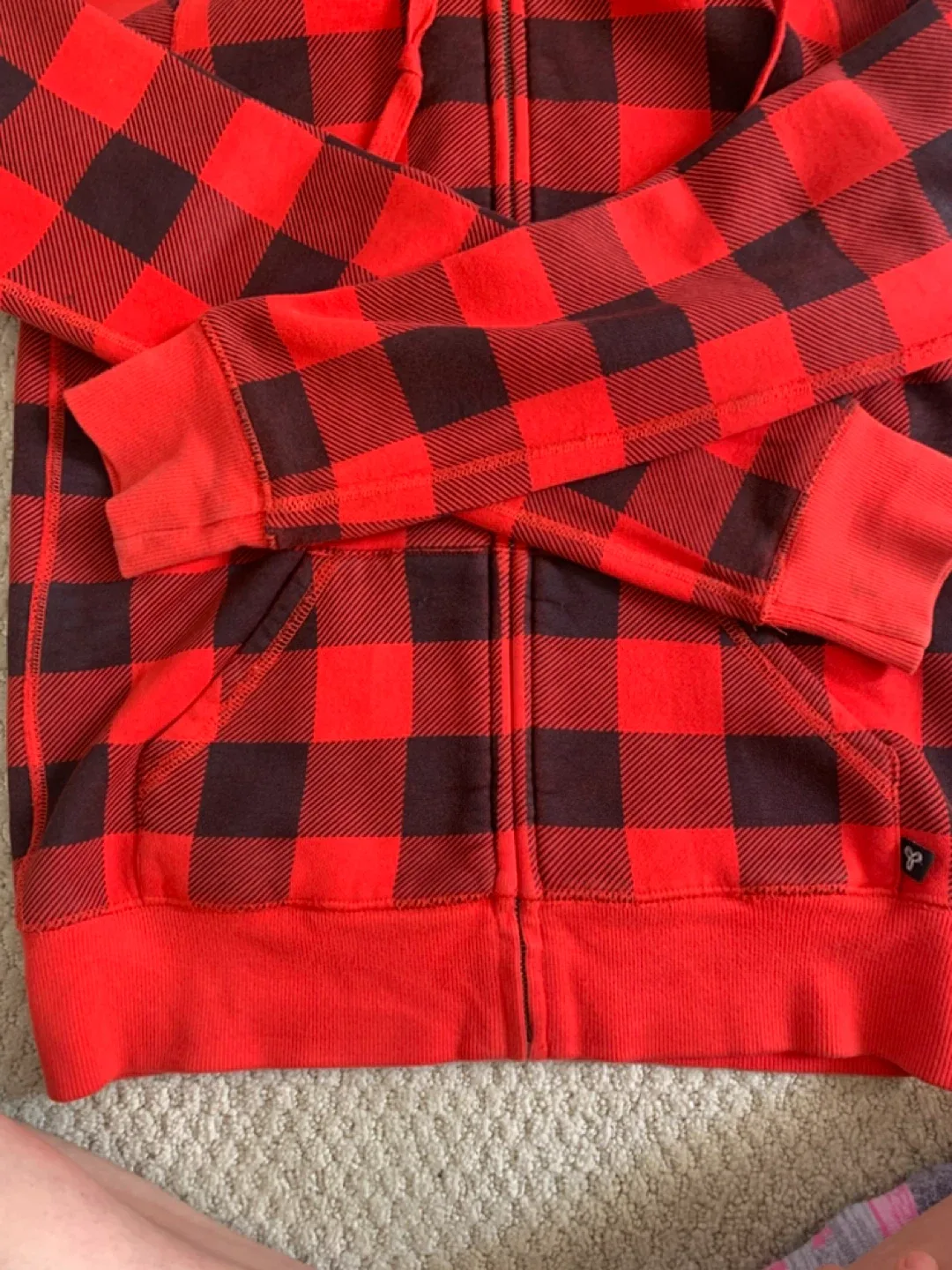 TNA Red & Black Plaid Zip-Up Hoodie image indicator(2)
