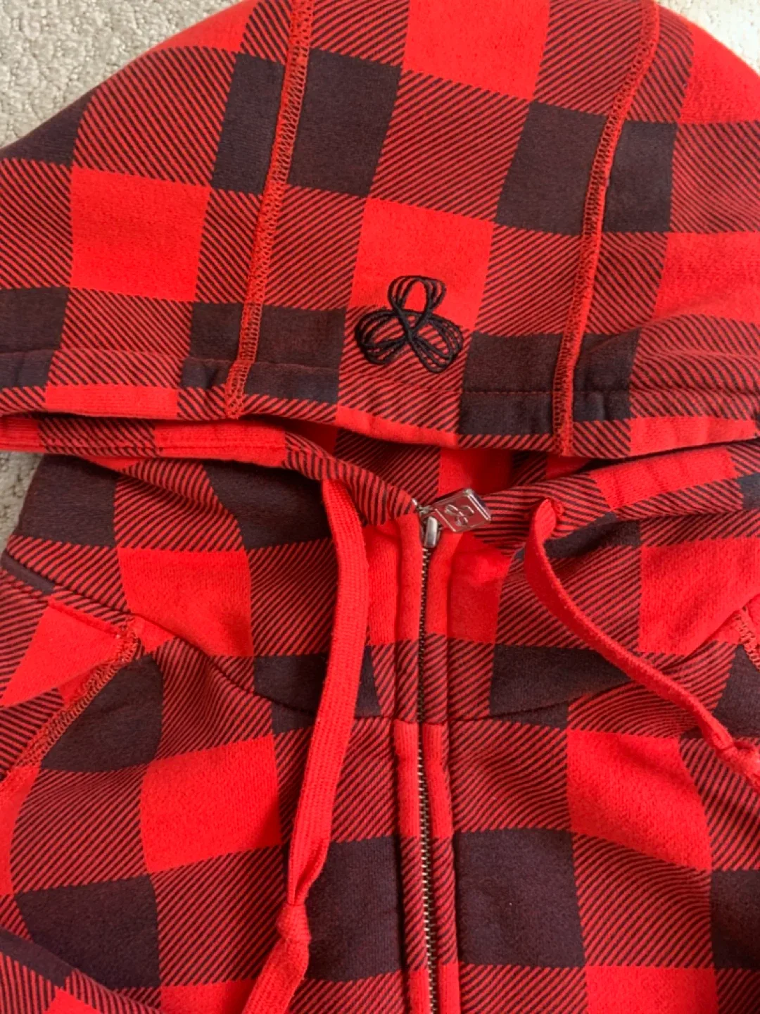 TNA Red & Black Plaid Zip-Up Hoodie image indicator(3)