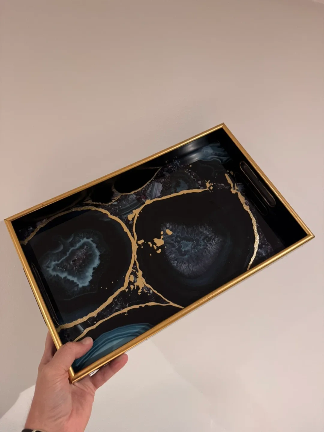Black and Gold Decorative Serving Tray thumbnail