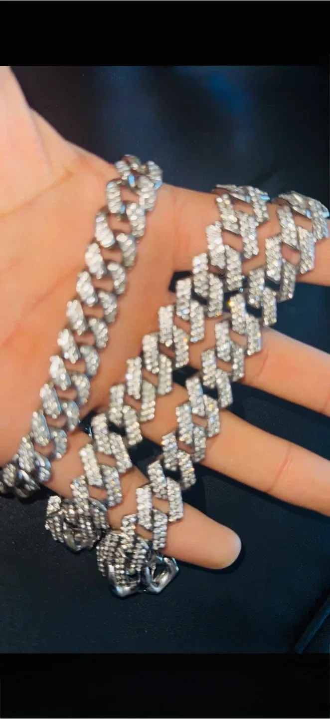 Cuban Link Chain Necklace & Bracelet Set image indicator(2)