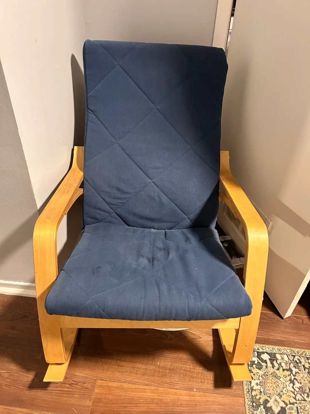 IKEA Poang Rocking Chair - Blue Cushion thumbnail