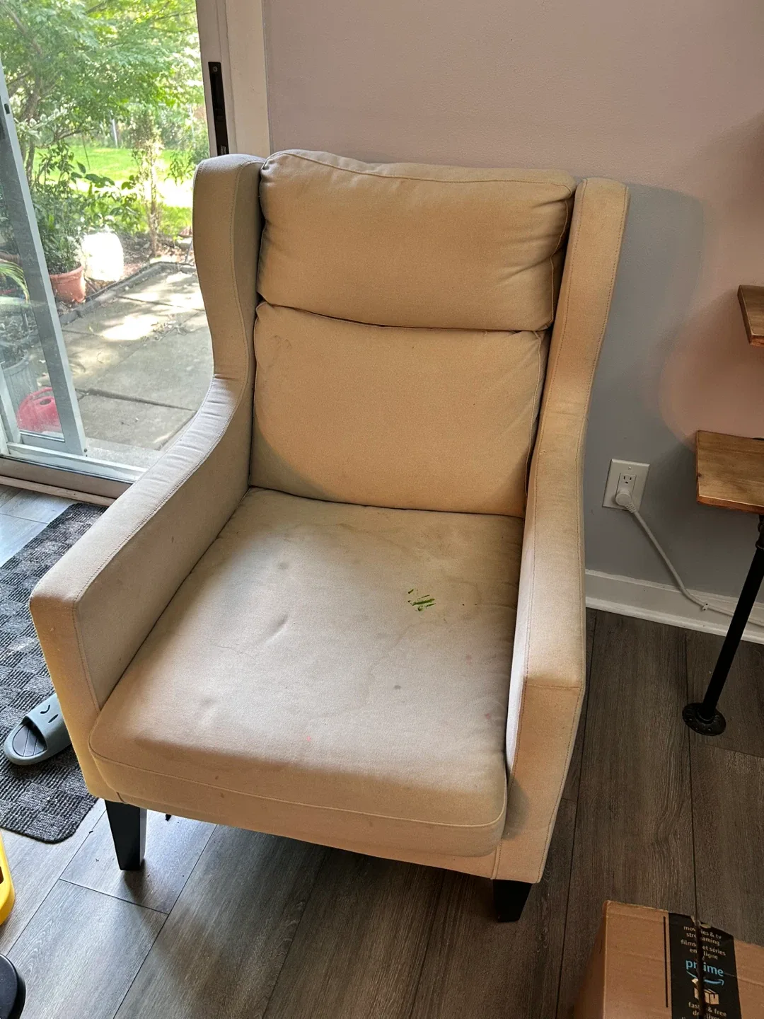 Beige Wingback Armchair thumbnail