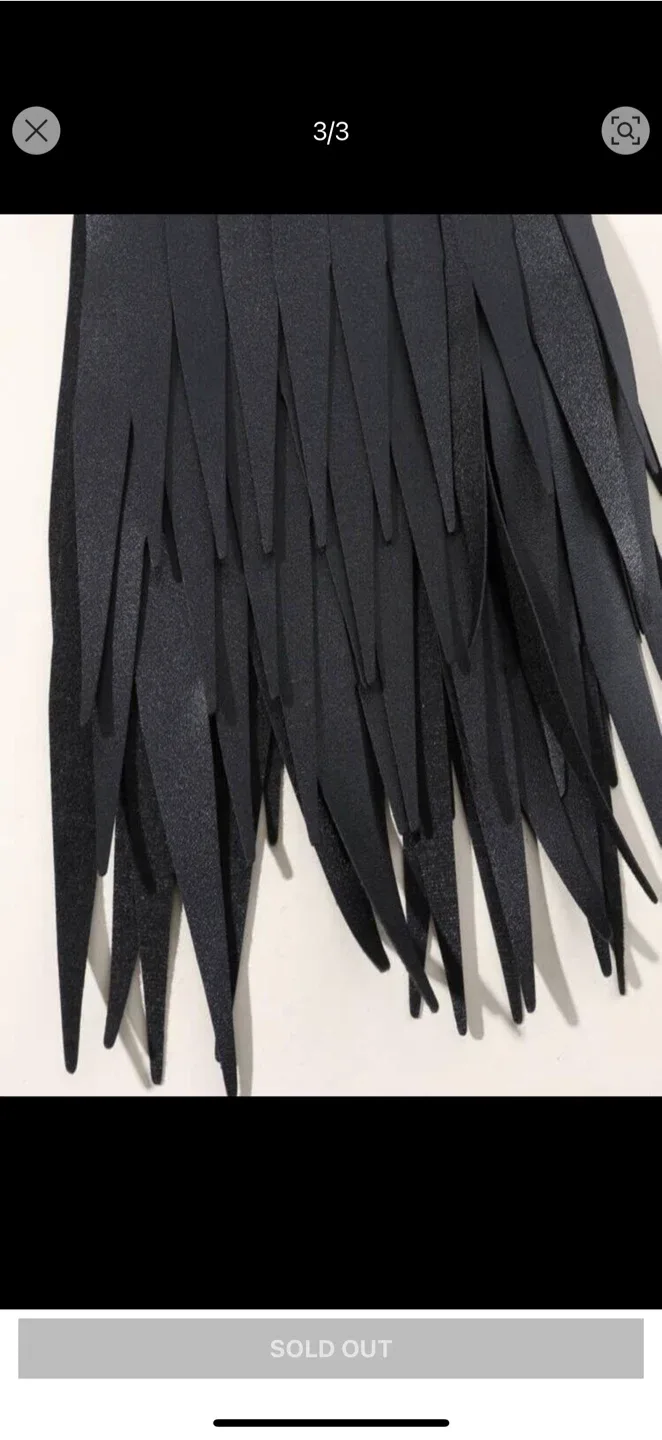 Boohoo Fringe Detail Harness - Black image indicator(2)