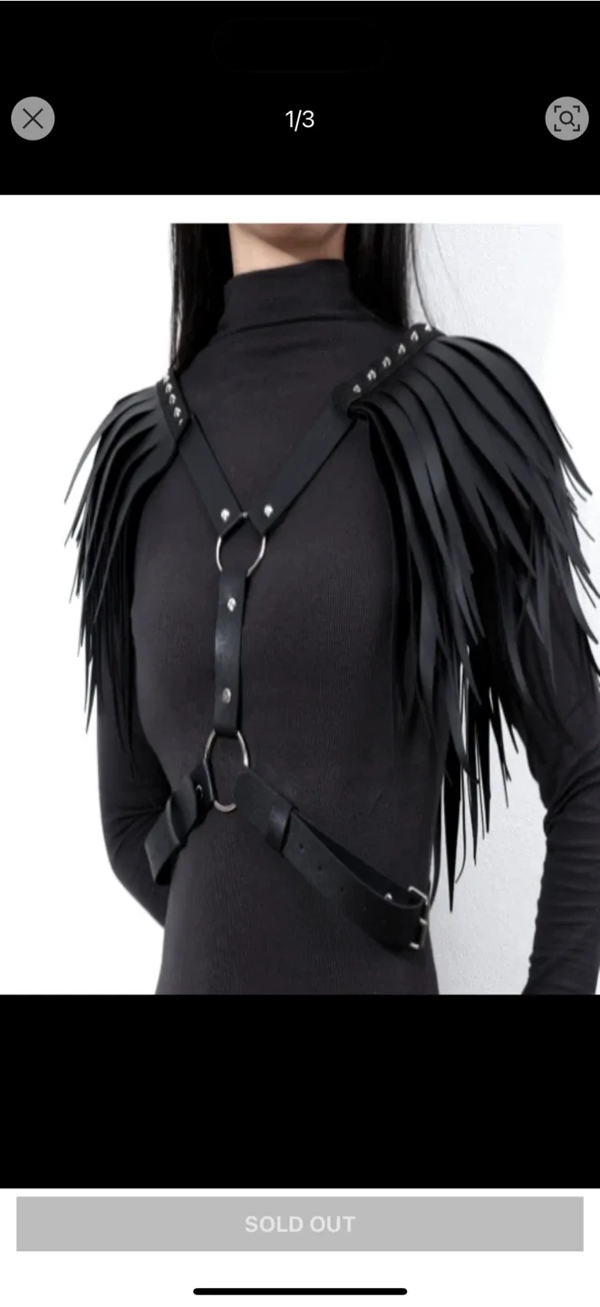 Boohoo Fringe Detail Harness - Black thumbnail