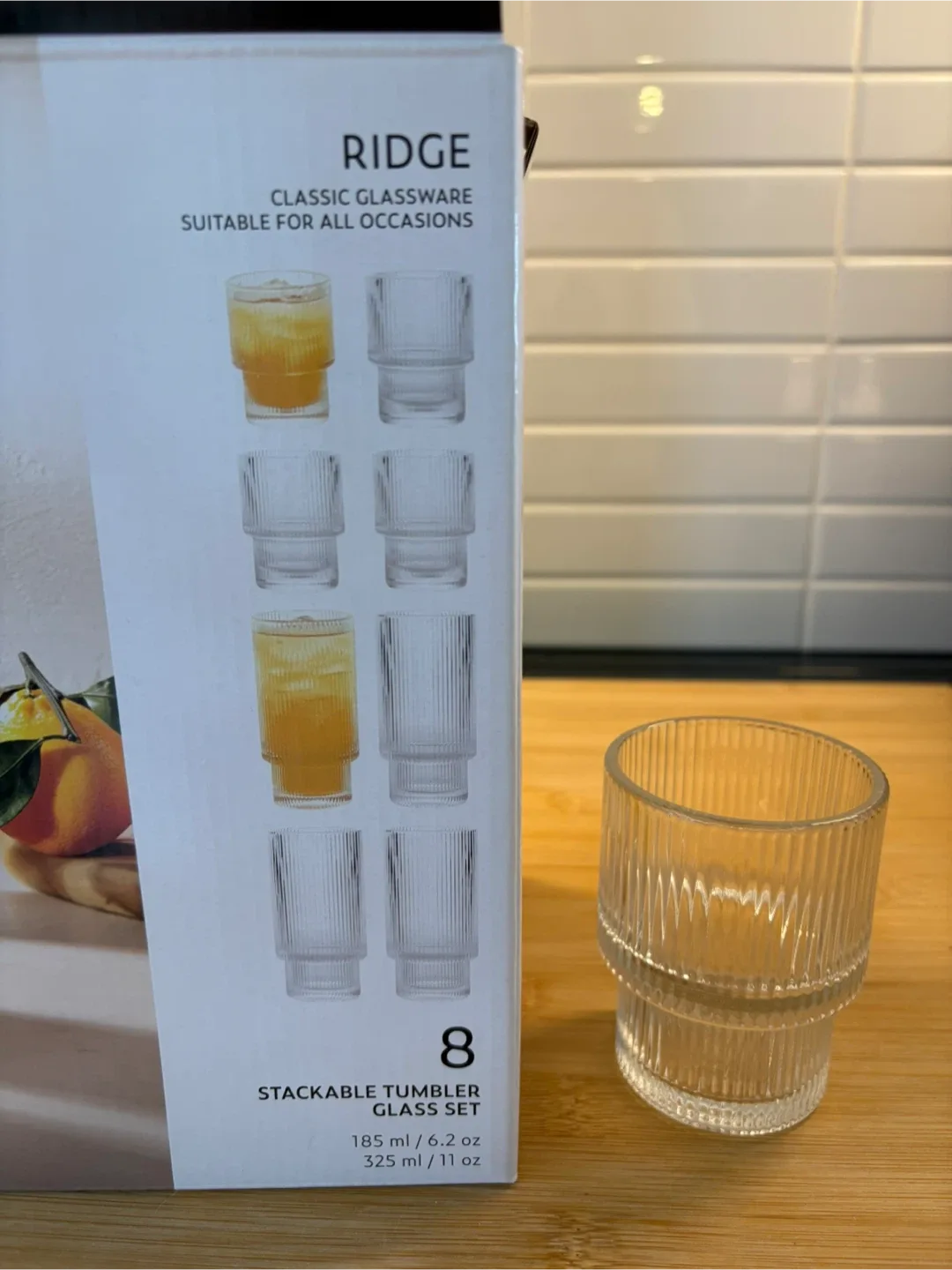 S&Co Home Ridge Tumbler Glass Set (8) image indicator(2)