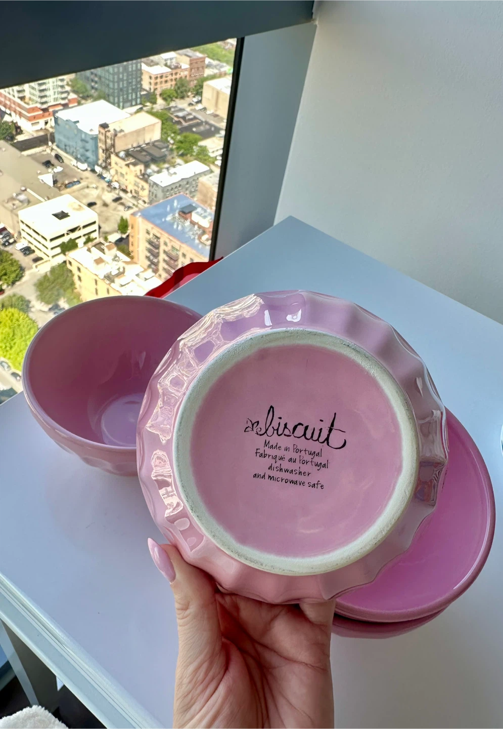 Anthropologie Bowls - Set of 4 pink, 2 white - photo 2