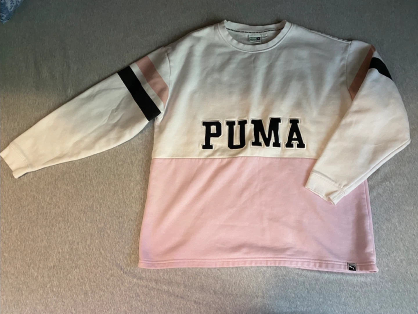 Puma Pink & White Colour Block Sweatshirt