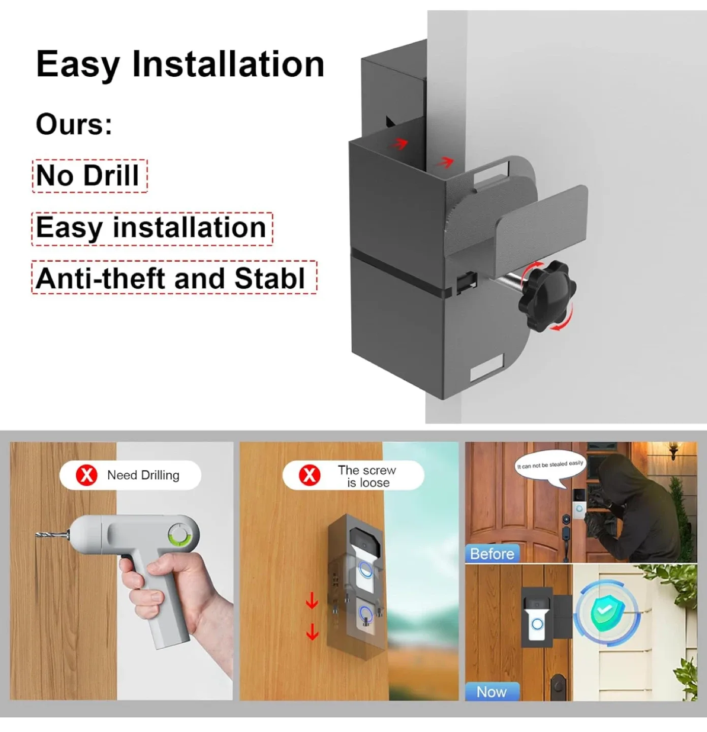 🥕 Anti-Theft Video Doorbell Mount Compatible with Ring/Blink image indicator(2)