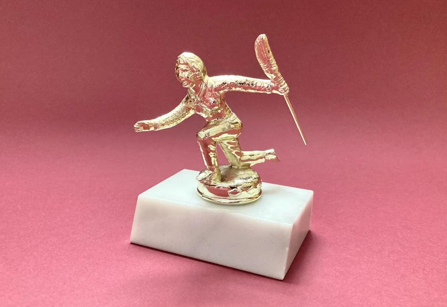 Vintage Curling Trophy with marble base image indicator(5)