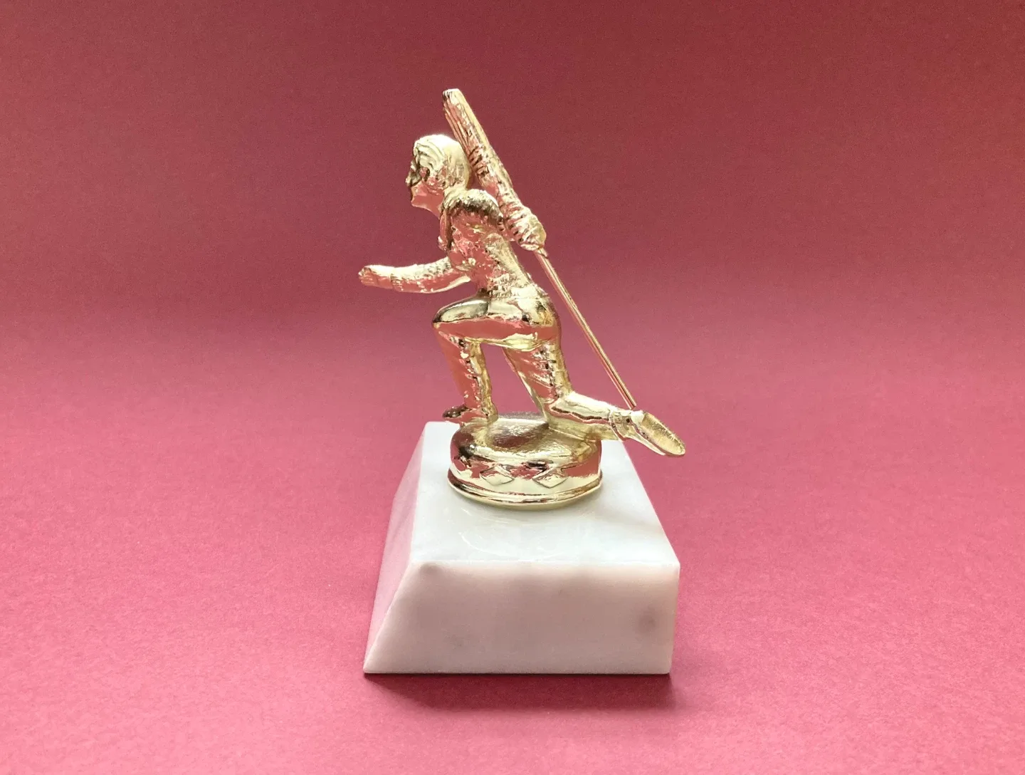 Vintage Curling Trophy with marble base image indicator(4)