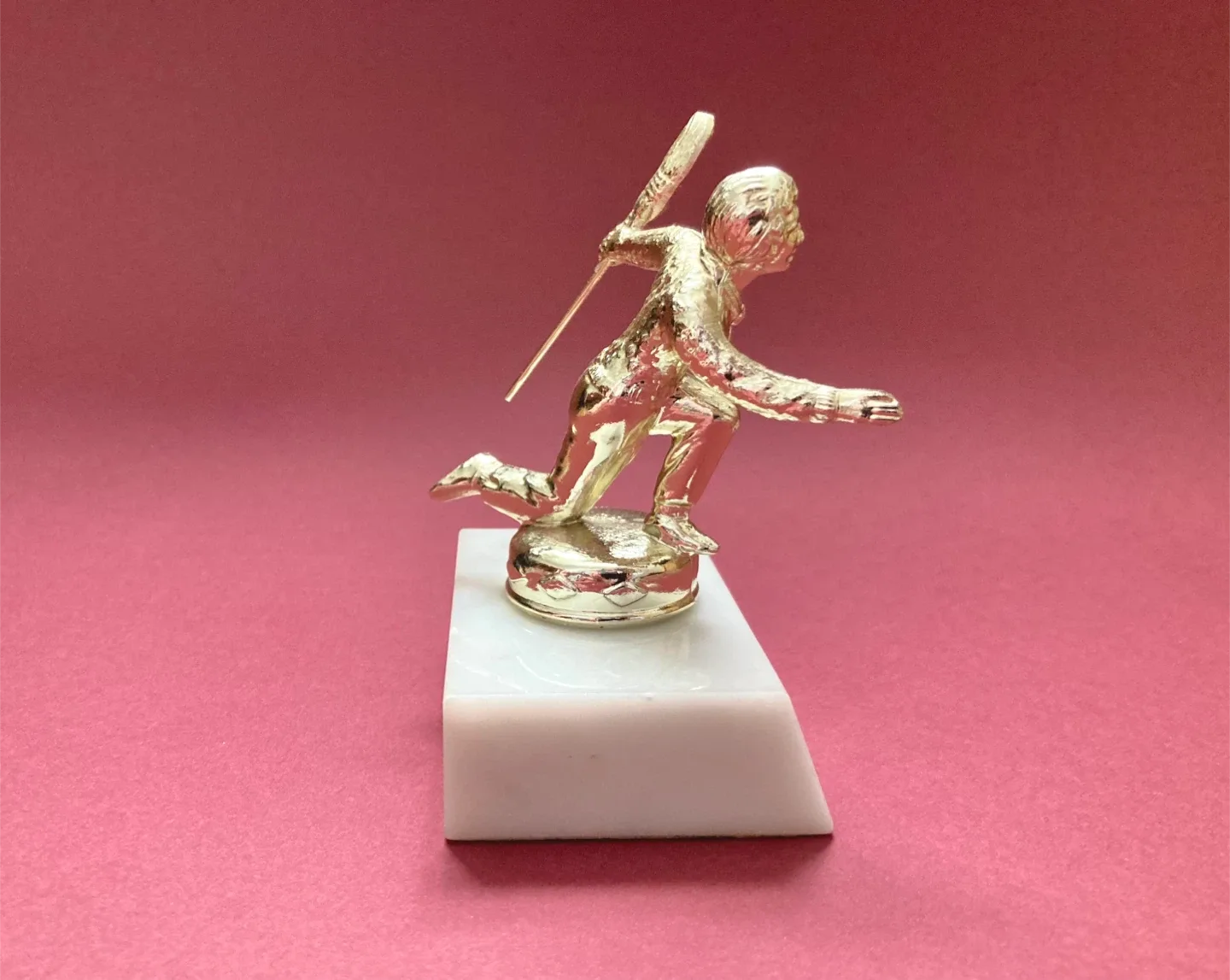 Vintage Curling Trophy with marble base image indicator(2)