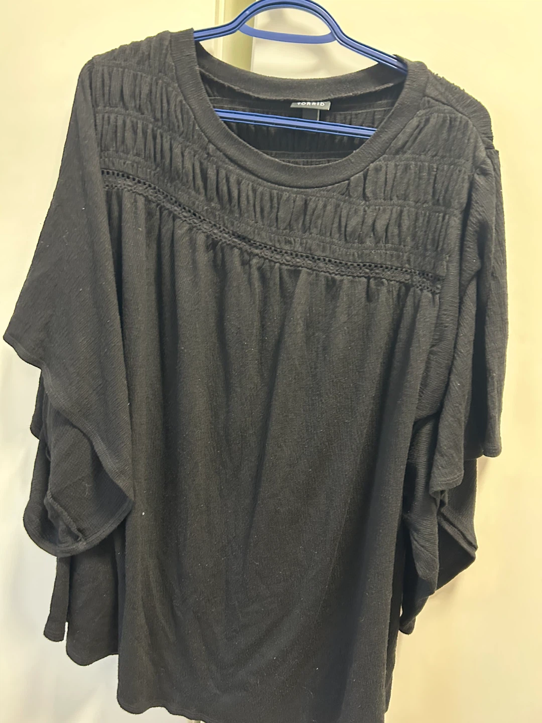 Torrid Black Ruffle Sleeve Top
