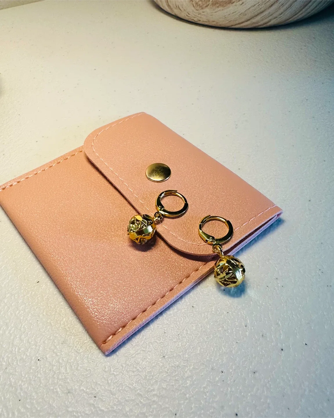 Ball Dangle Earrings Gold Color thumbnail