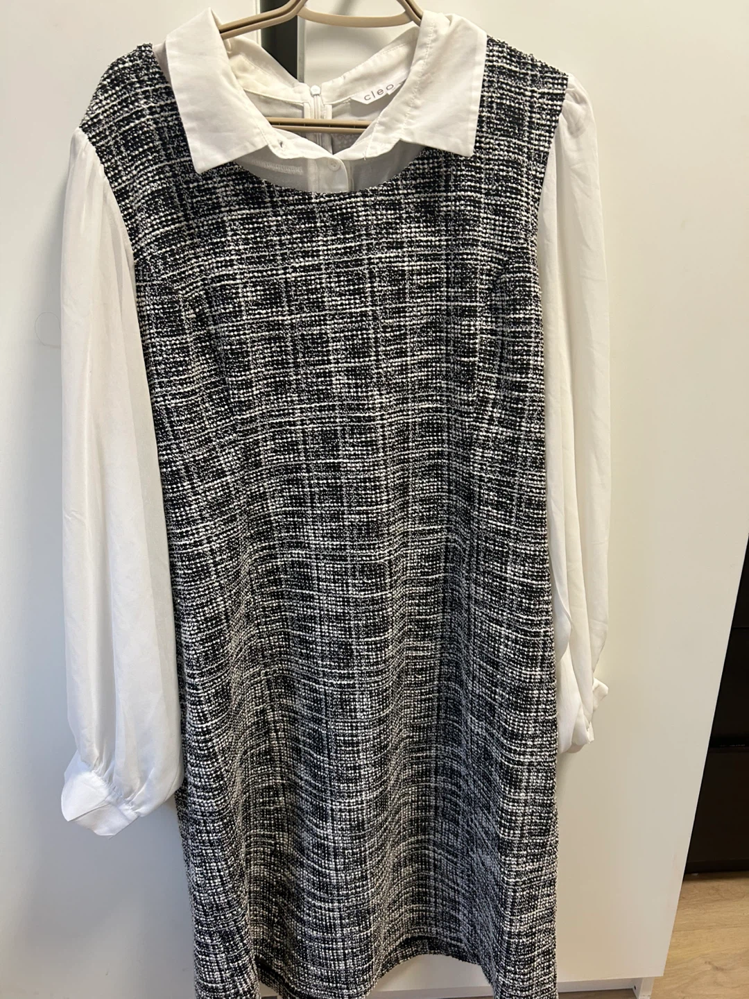 Cleo Black & White Tweed Dress