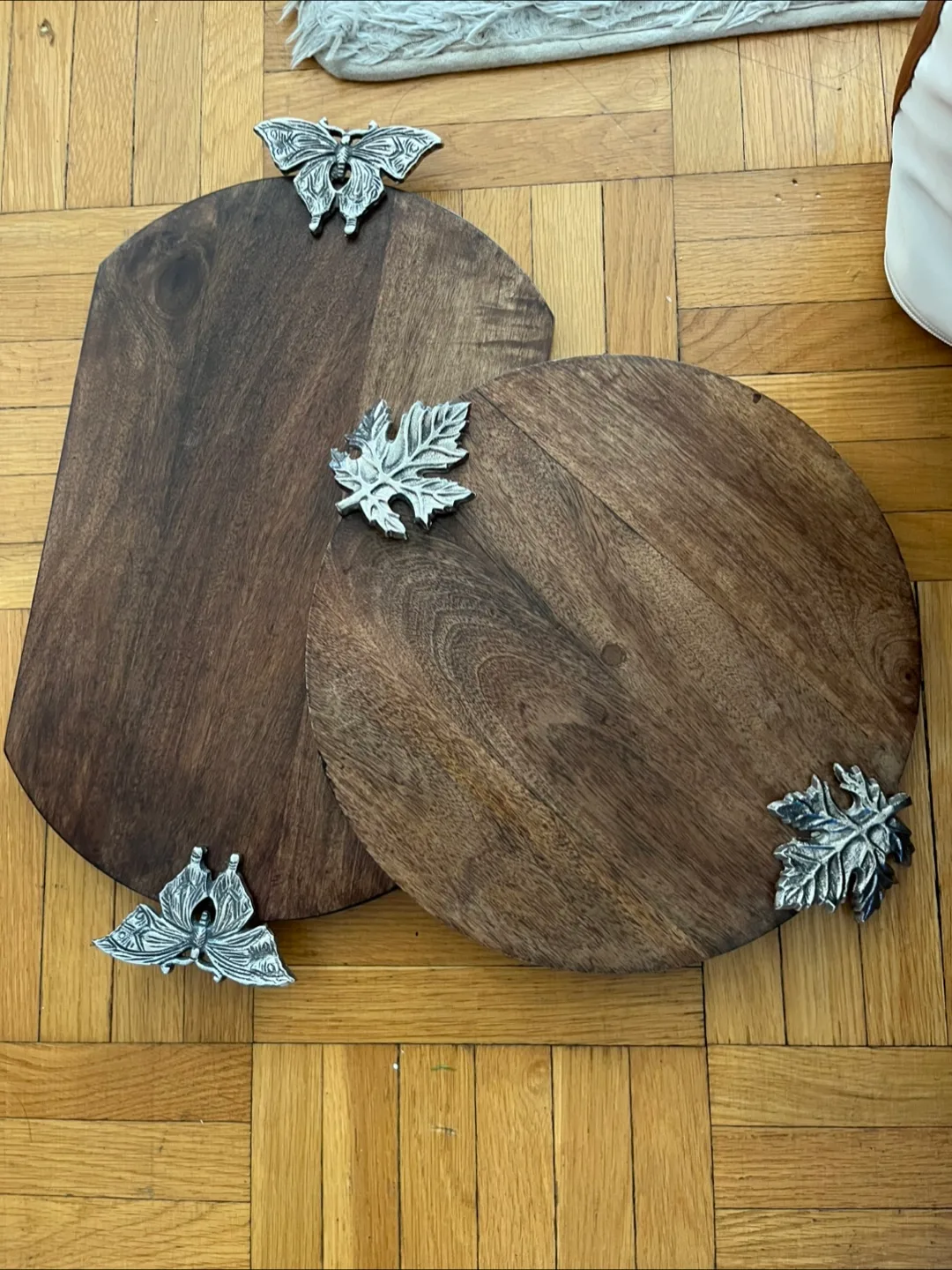 Wooden Decorative Trays with Metal Handles thumbnail