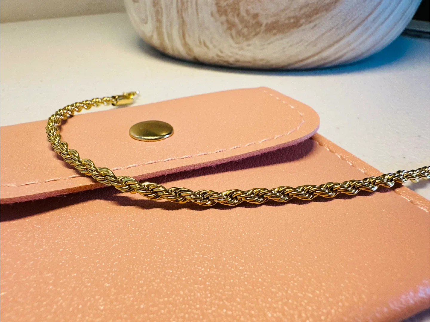 Twisted Rope Bracelet Gold Color thumbnail