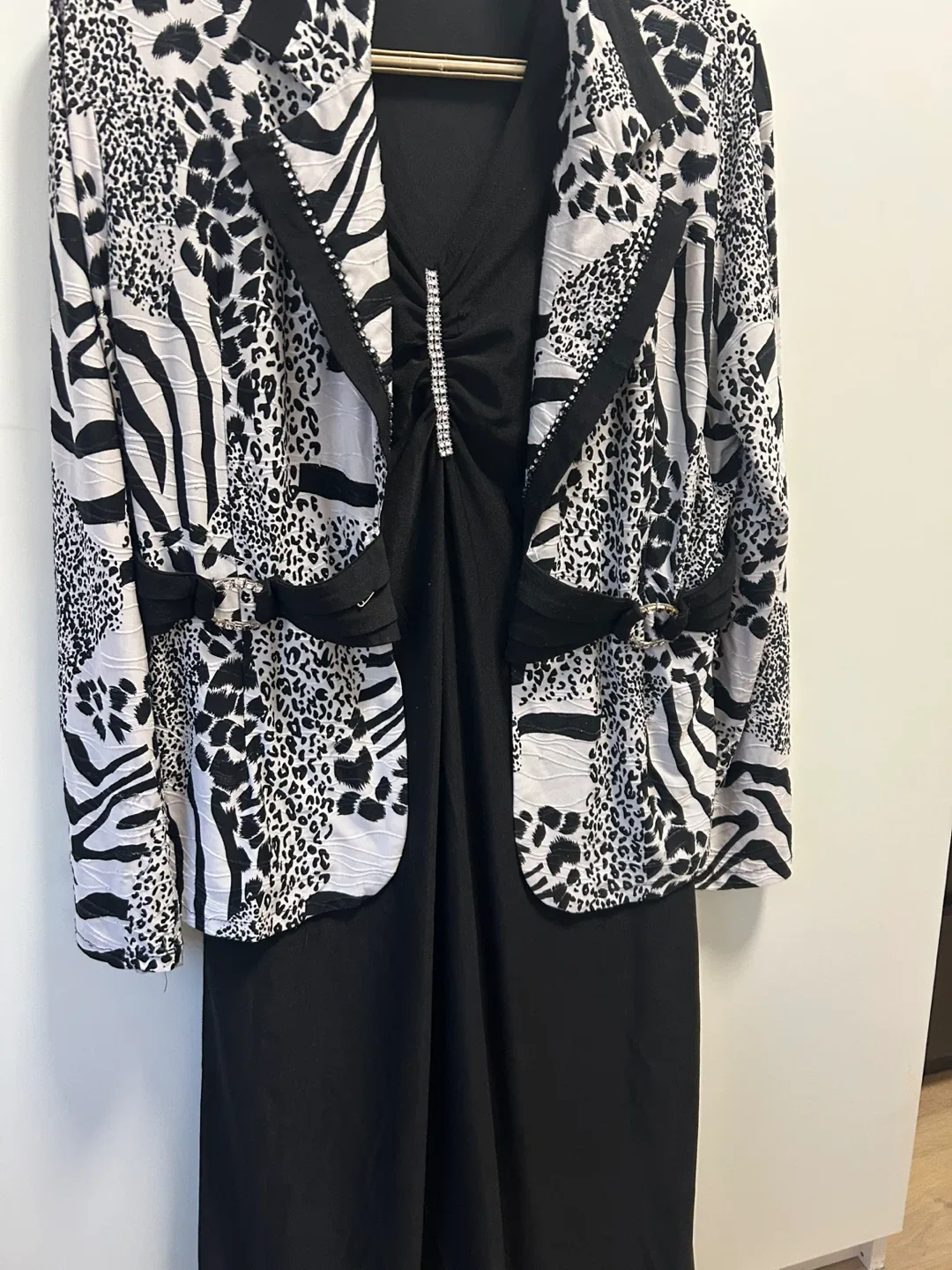 Black Dress with Animal Print Jacket thumbnail