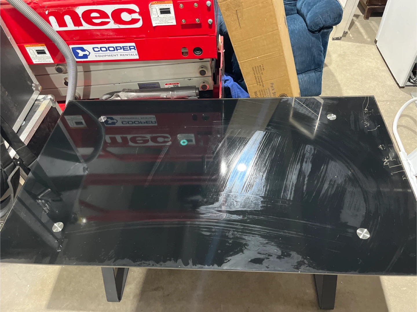 Black Glass Top Desk - photo 3