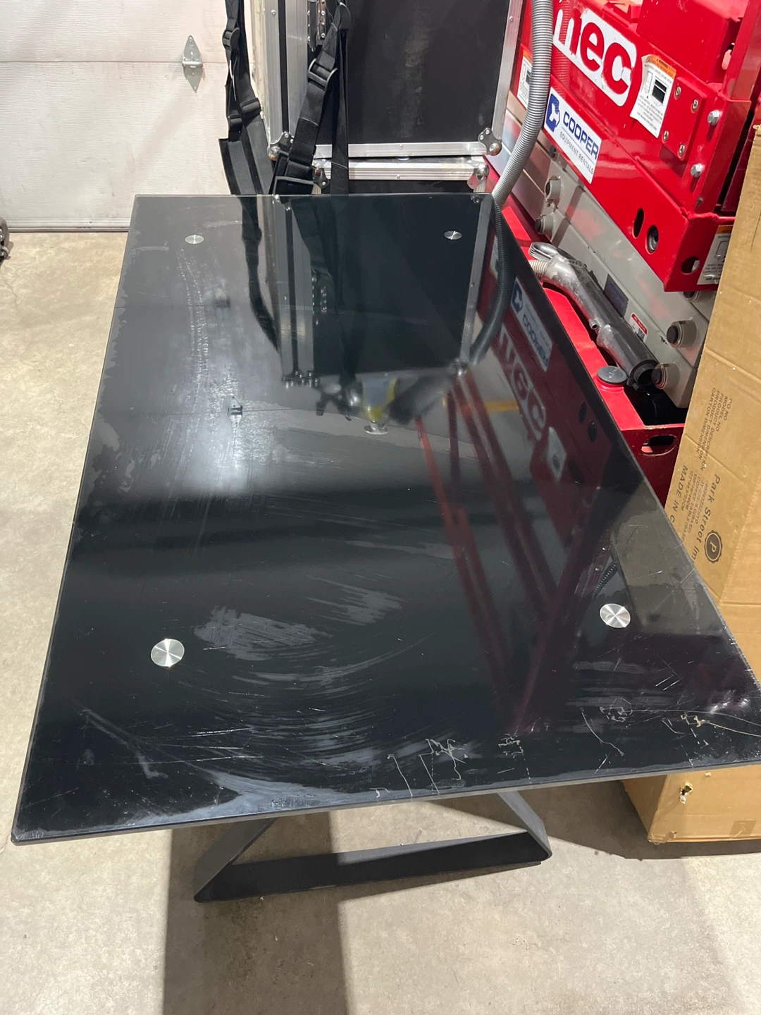 Black Glass Top Desk