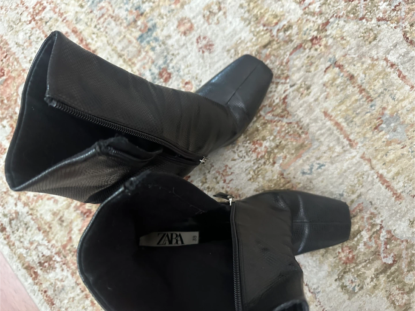 Zara Black Heeled Boots Size 39 - photo 5