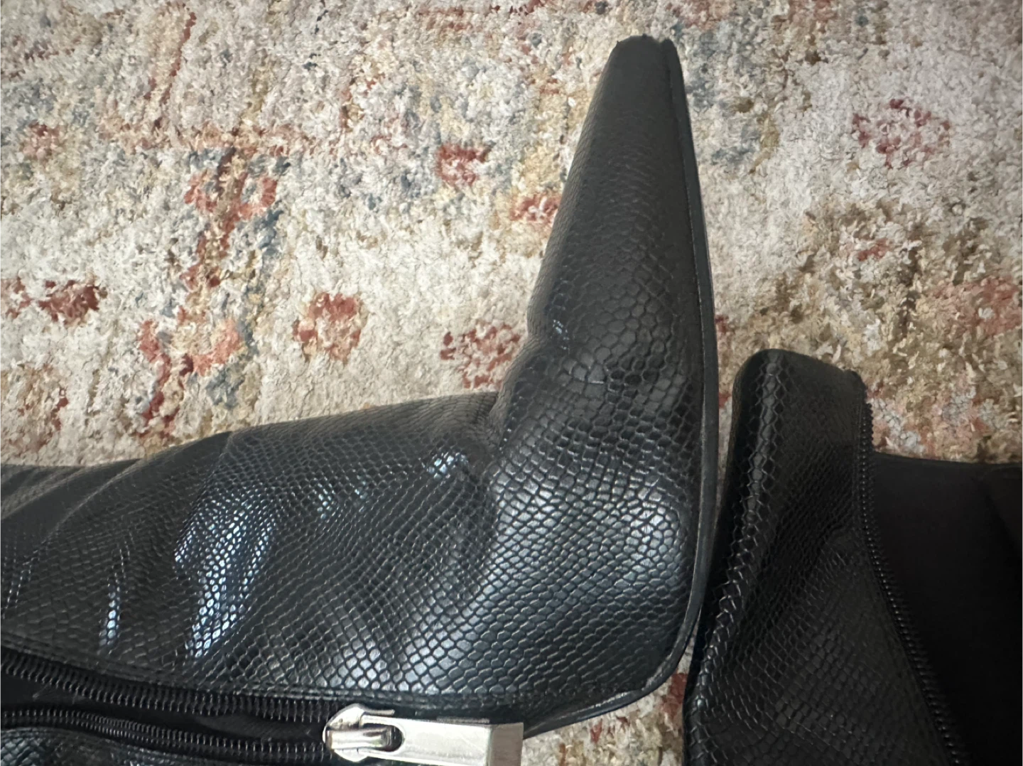 Zara Black Heeled Boots Size 39 - photo 3