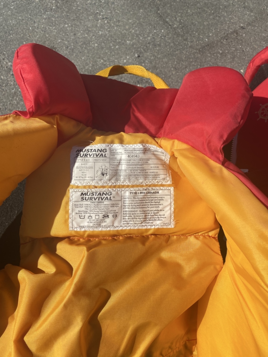 Mustang Survival Child's Life Vest
