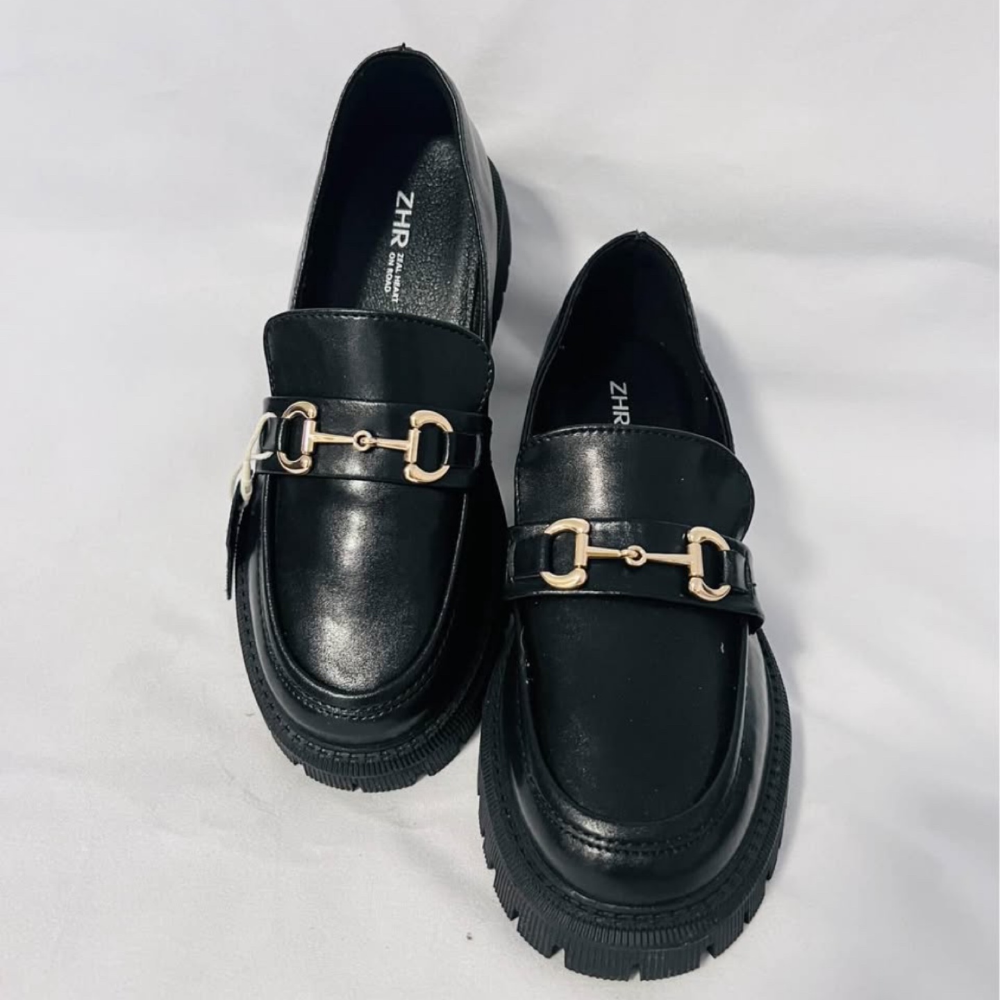 Women's Chunky Loafers with Buckle Chains