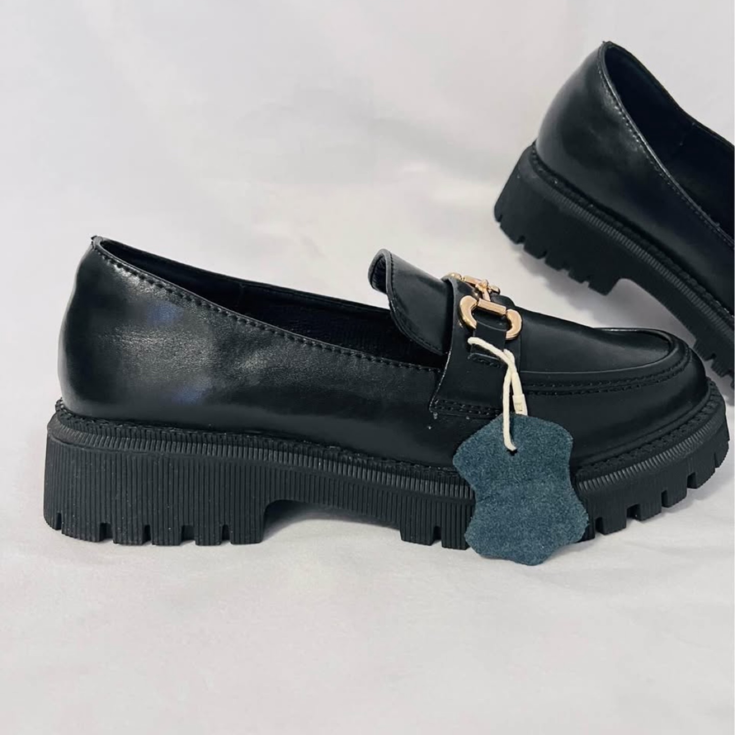 Women's Chunky Loafers with Buckle Chains - photo 3