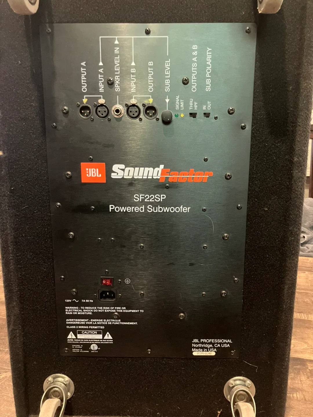 JBL SoundFactor SF22SP Powered Subwoofer image indicator(3)