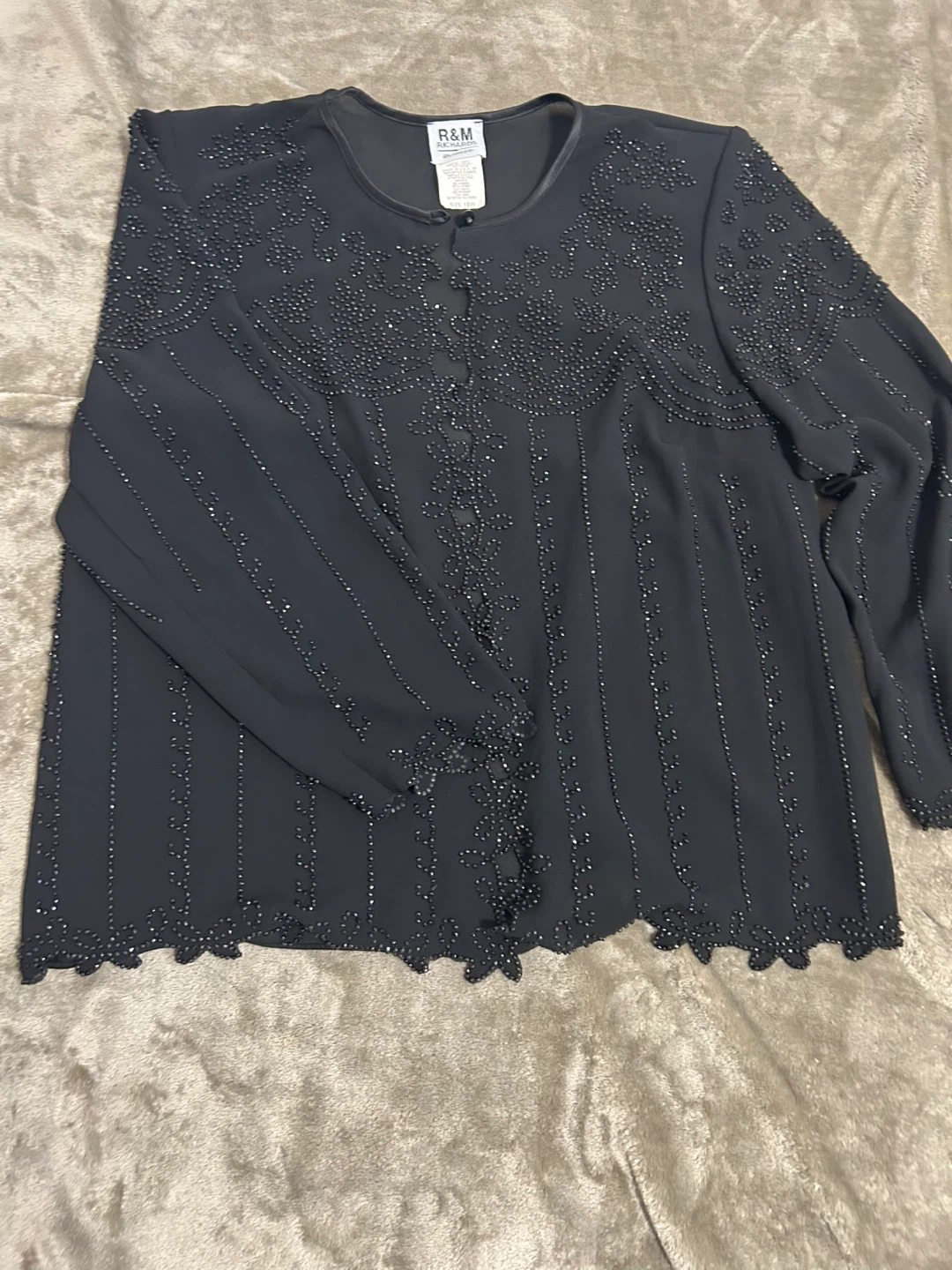 R & M Richards Black Beaded Jacket