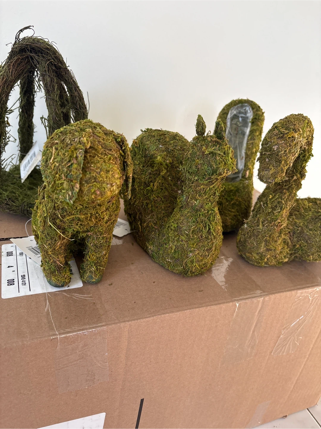 15 Moss Animal Topiary - Dog, Snail, Swan, Shoe, Basket