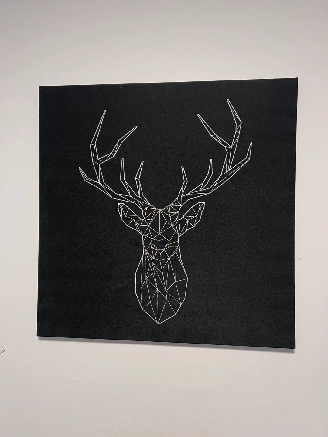 Geometric Deer Head Wall Art 56cmx56cm thumbnail