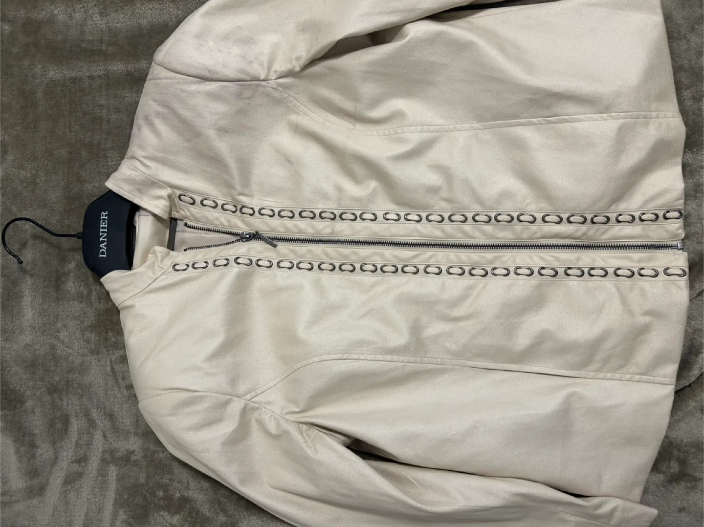 Danier Cream Leather Jacket thumbnail