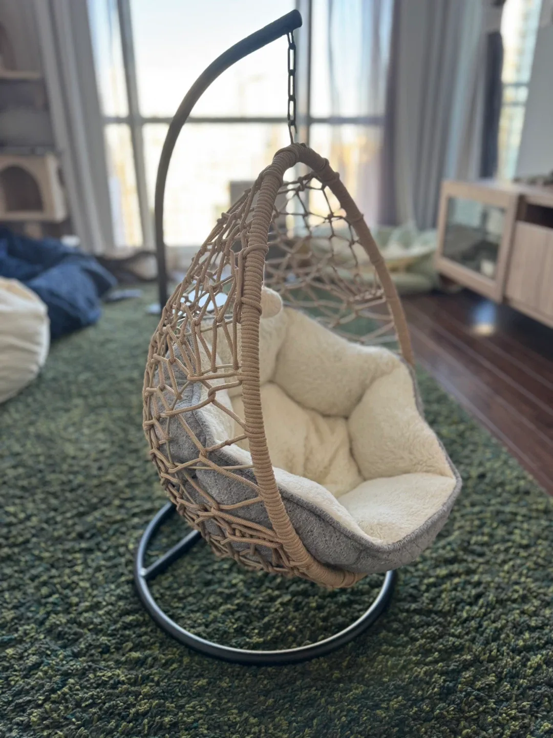 Pet Hanging Egg Chair with Stand thumbnail