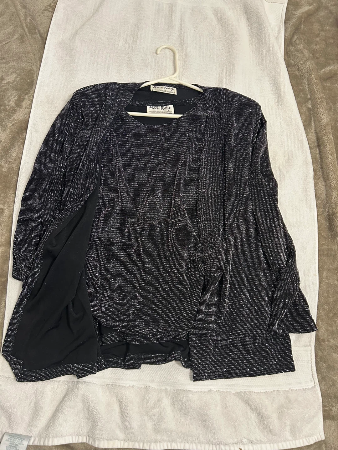 Ann Kay Sparkly Black Cardigan Set