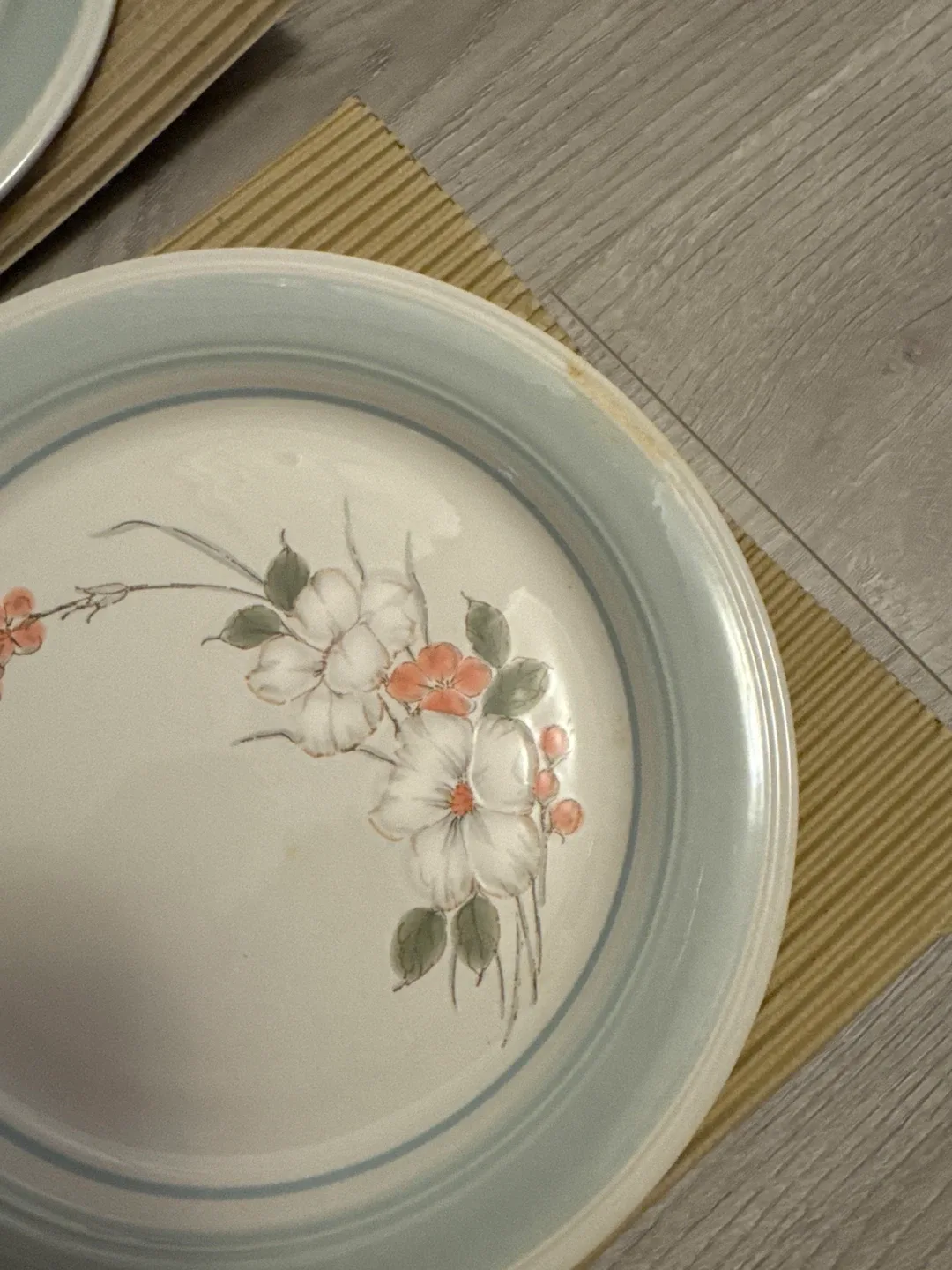 Vintage 1970 Japanese Floral Salad Plate Set image indicator(3)