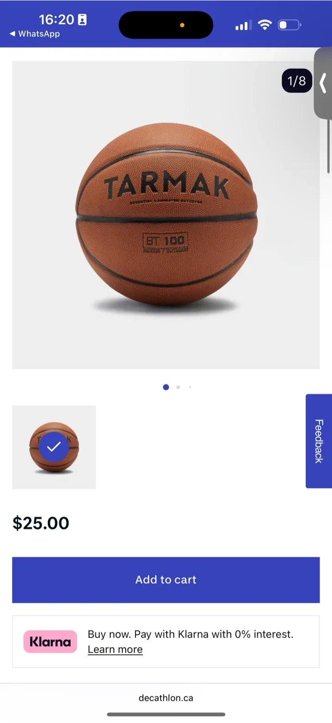 Tarmak BT100 Basketball (Size 6) with Pump image indicator(8)