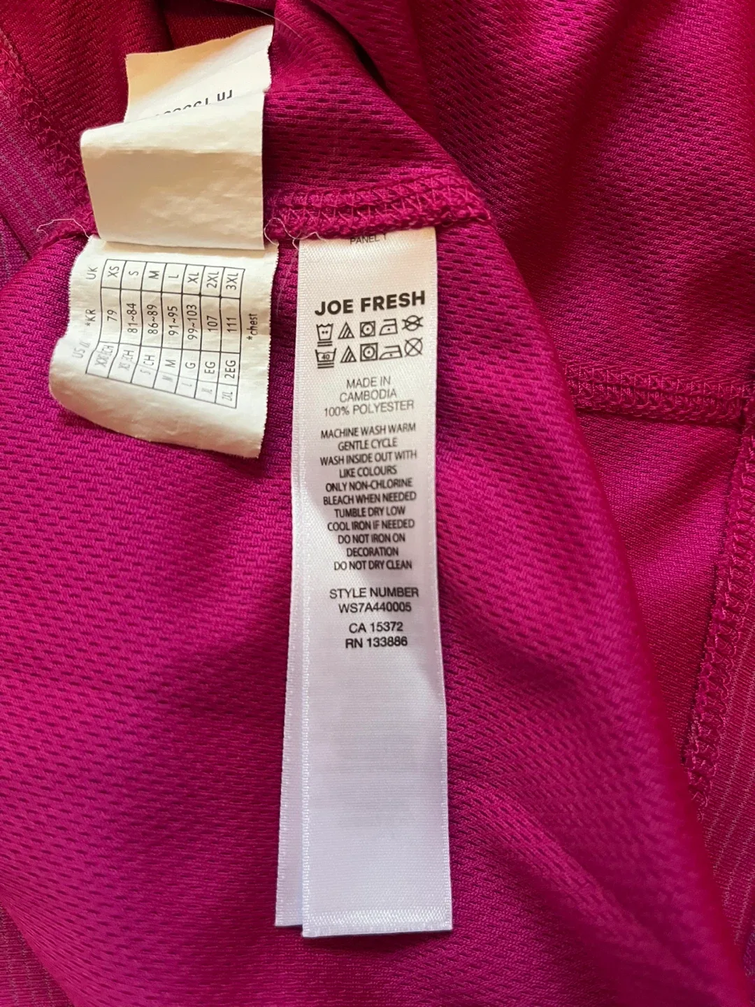 Joe Fresh Active Magenta Pink Long Sleeve Top - Size L image indicator(4)