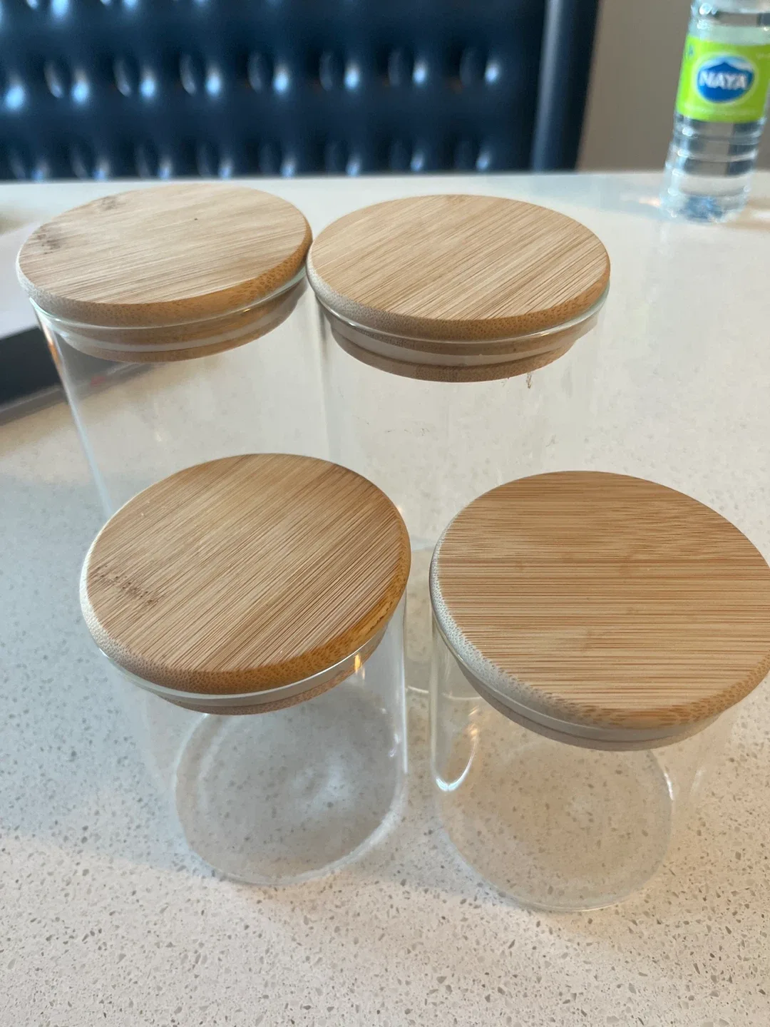 Glass Jars with Bamboo Lids (Set of 4)