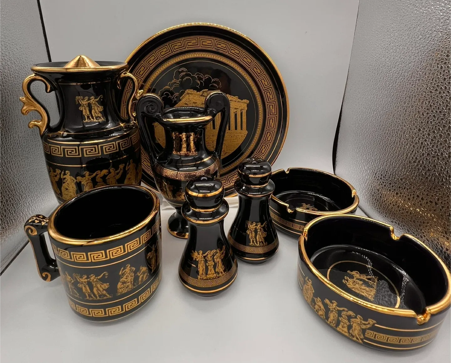 Black & Gold Greek Pottery Set image indicator(7)
