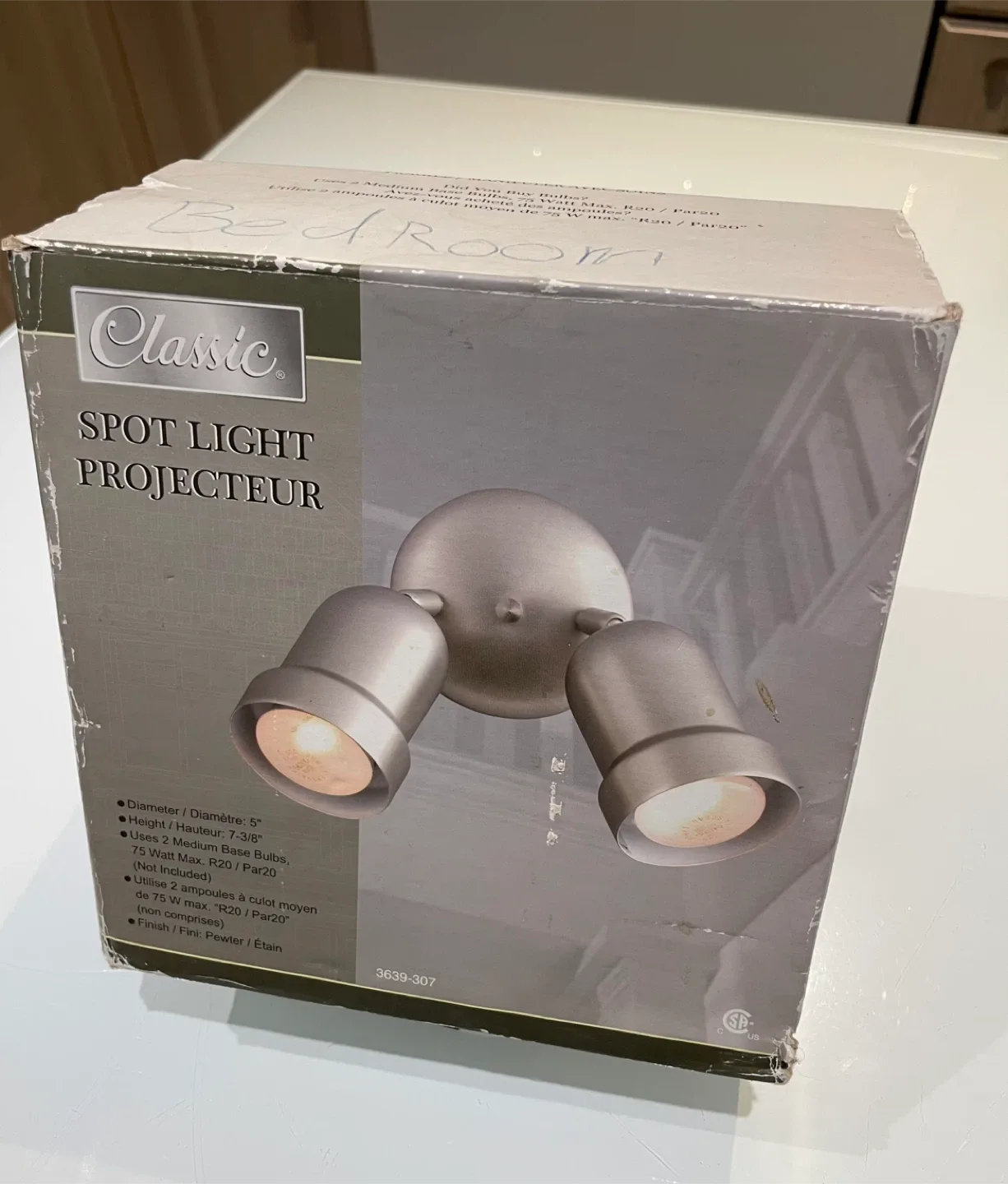 *NEW* Classic Adjustable Spot Light - Steel with Pewter Finish thumbnail