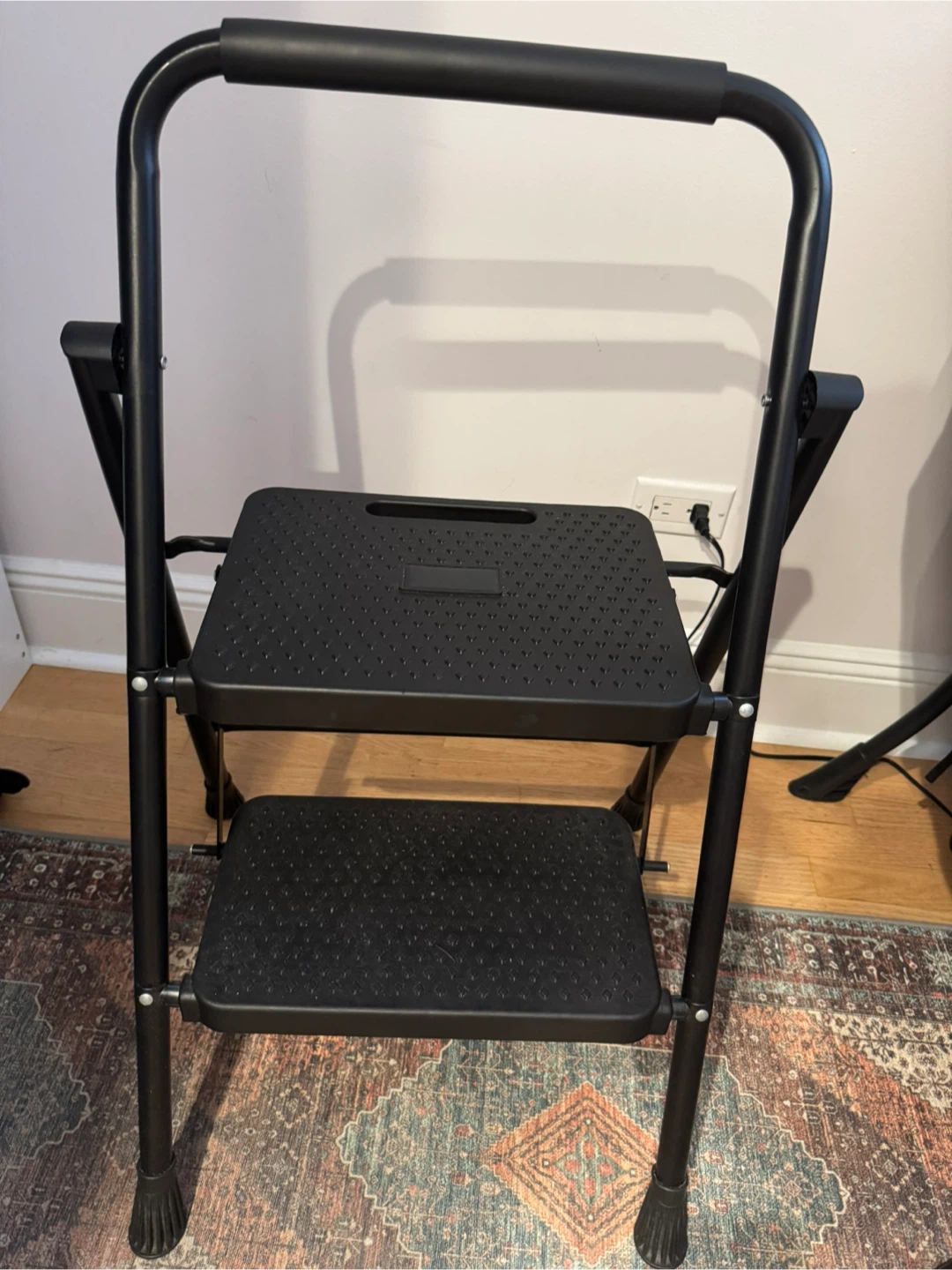 Black colour 2-Step Folding Step Stool - photo 2