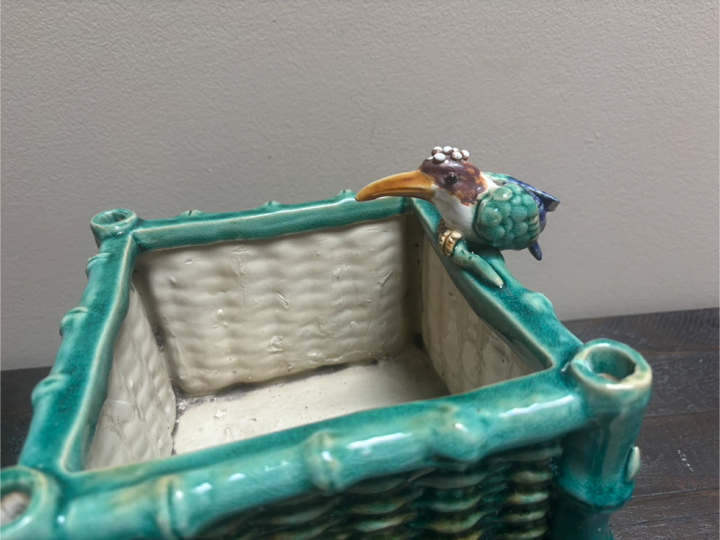 Vintage Ceramic Bamboo Planter - photo 2