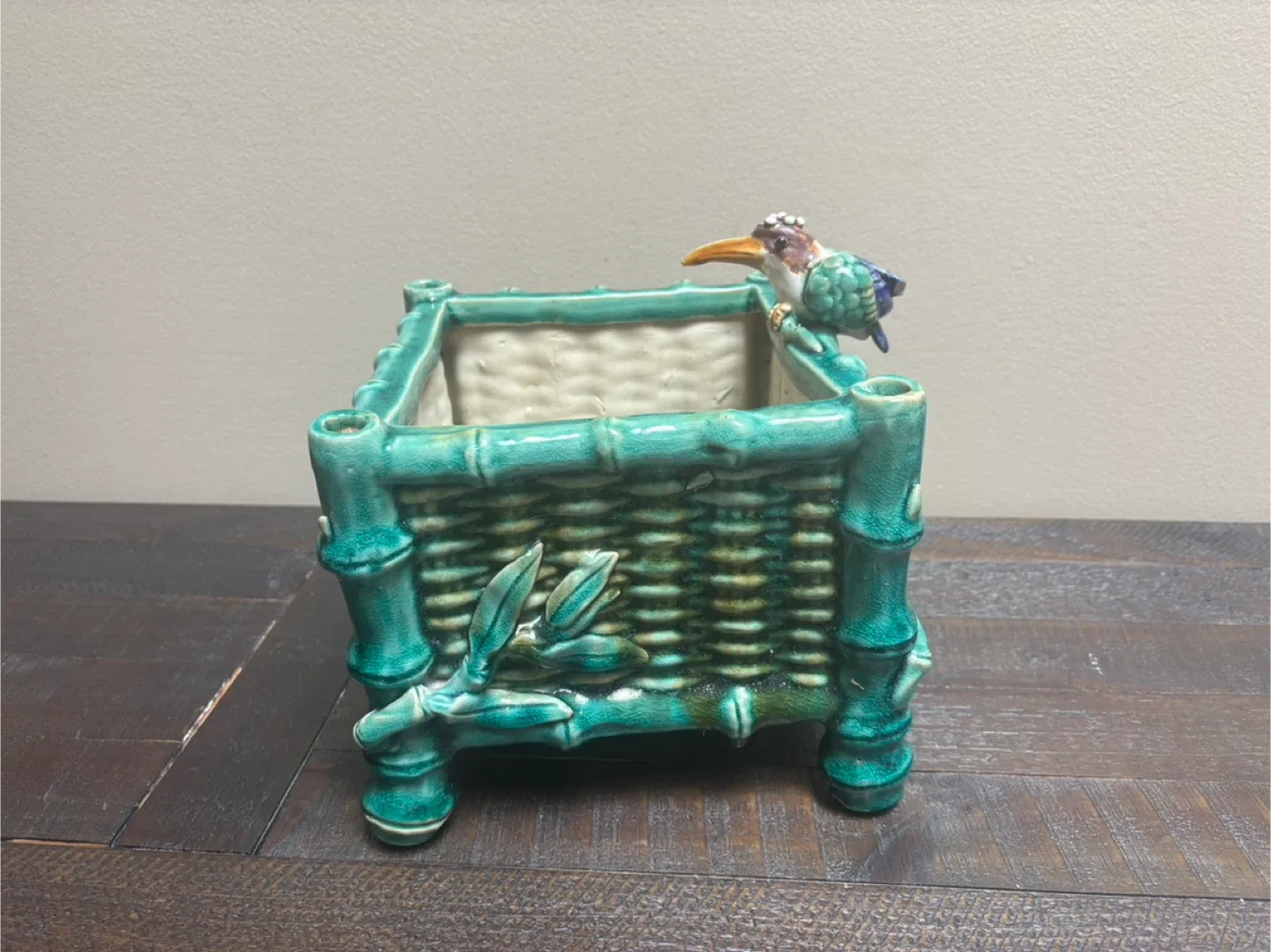 🥕Vintage Ceramic Bamboo Planter thumbnail