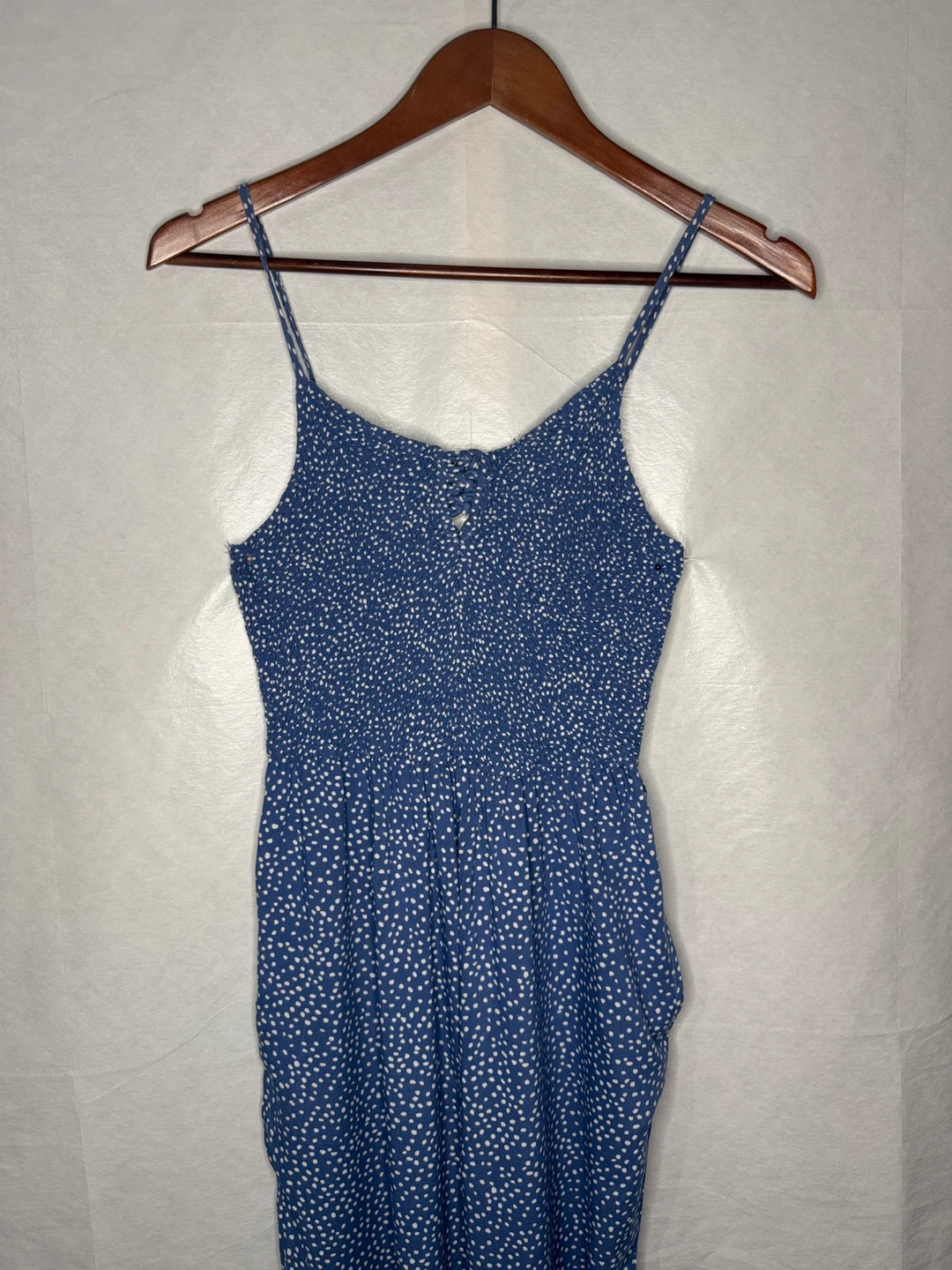 Blue & White Polka Dot Jumpsuit - photo 2