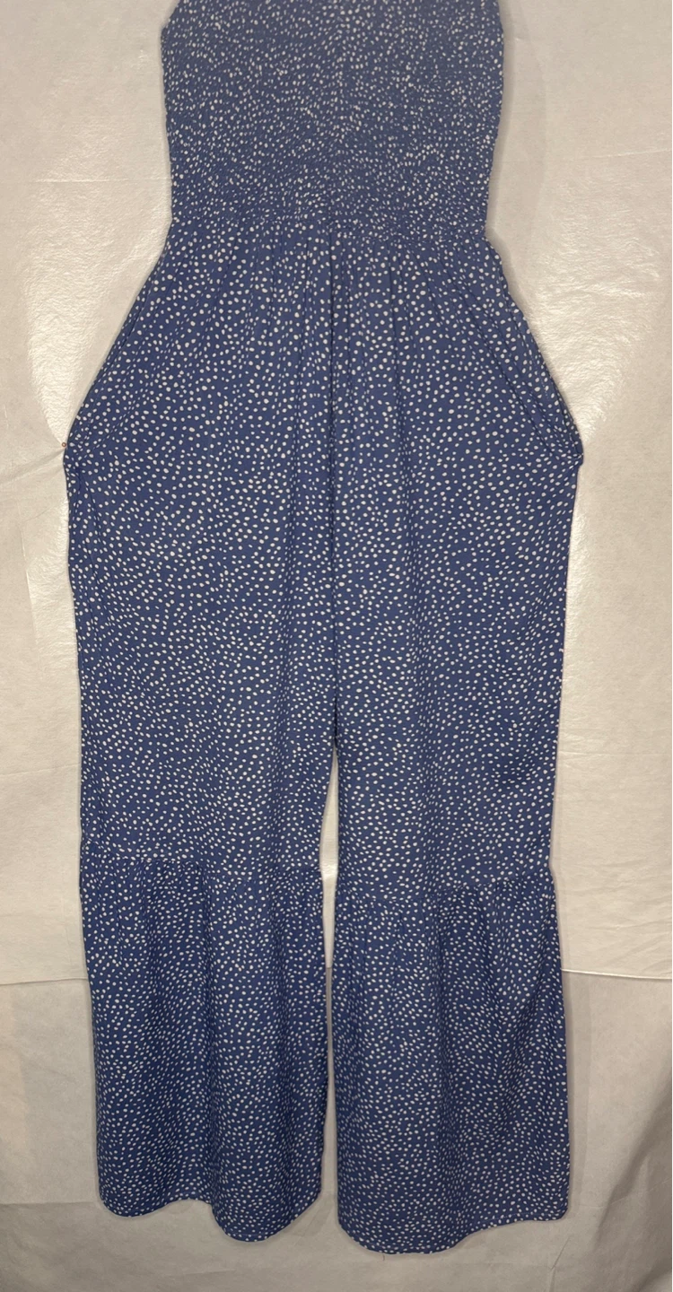 Blue & White Polka Dot Jumpsuit - photo 5