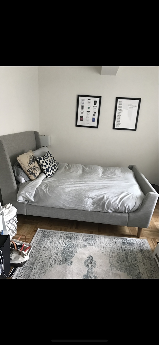 Full Size West Elm Upholstered Sleigh Bed - Linen Weave - photo 2