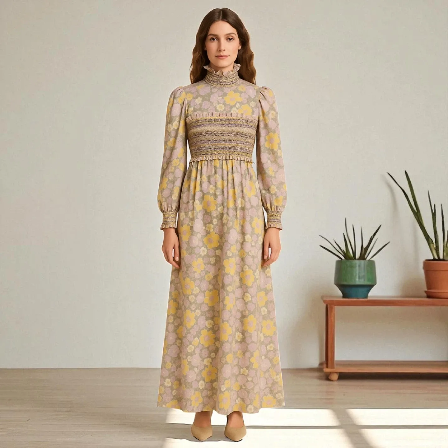 Marcel Fenez Authentic Vintage 1960s Hostess Prairie Dress