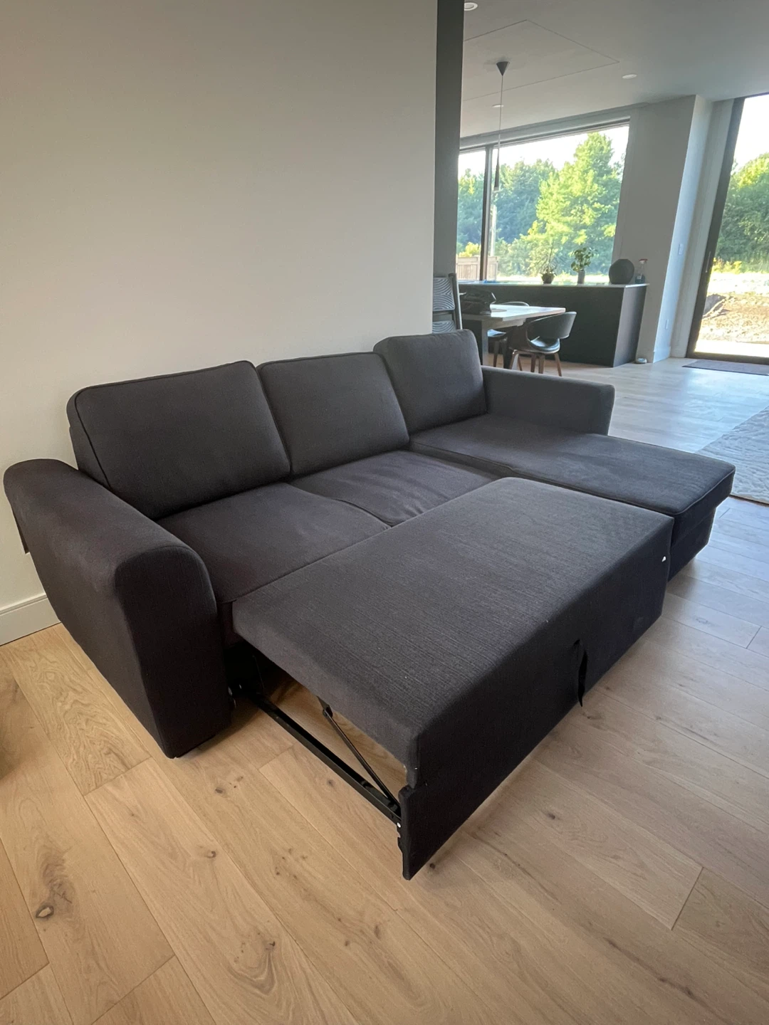 Dark Grey / Blue Sleeper Sectional Sofa - photo 5