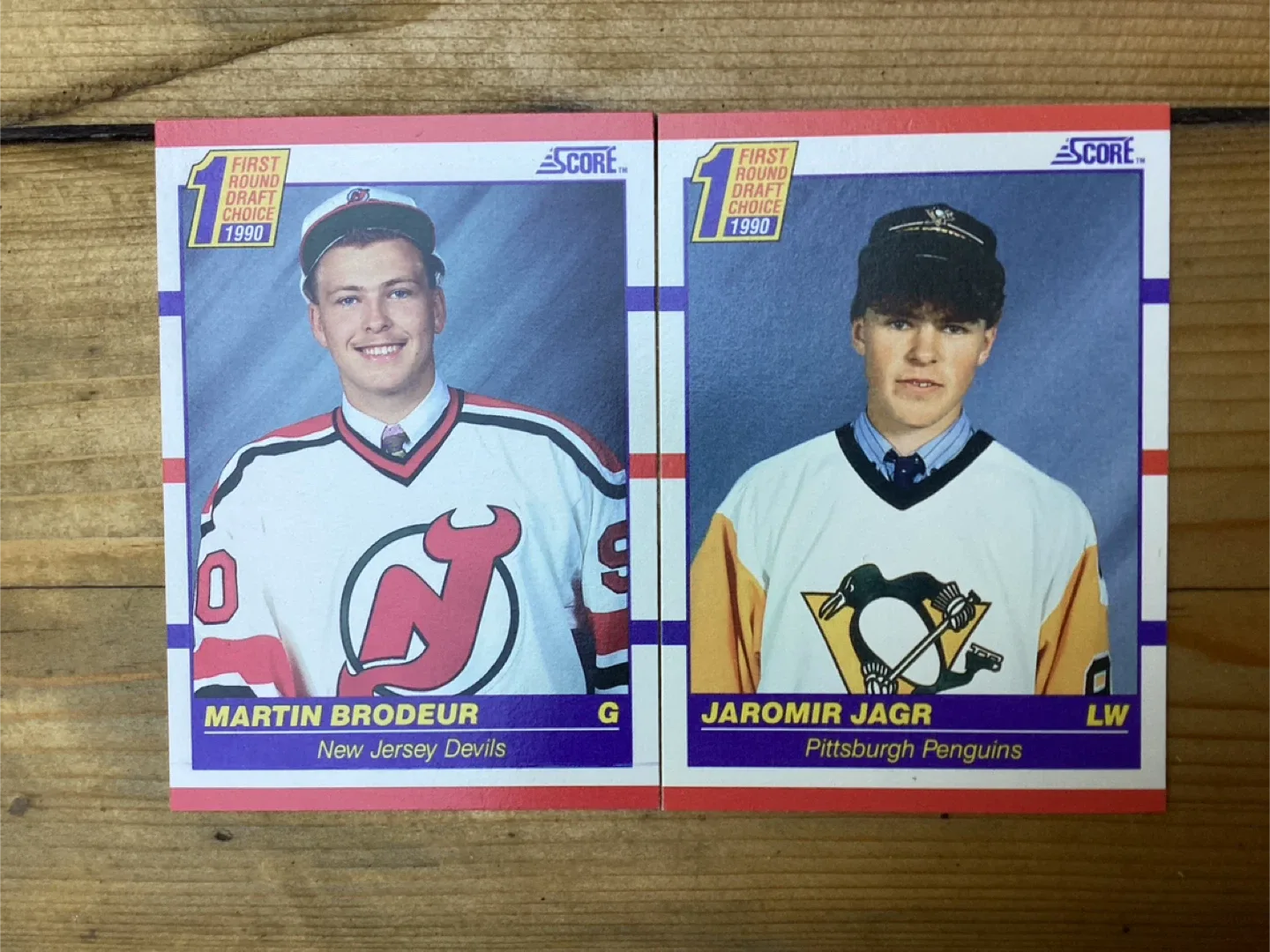 1990-91 Rookie Cards JAROMIR JAGR #428 & MARTIN BRODEUR #439 thumbnail